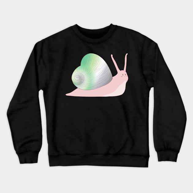 Aro Pride Love Heart Snail Crewneck Sweatshirt by celestialuka